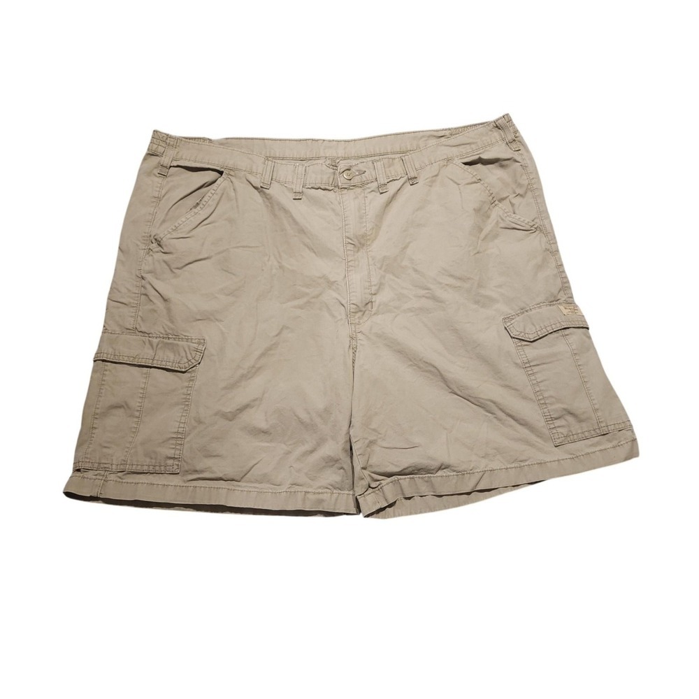 Wrangler Shorts Mens 44 Beige Cargo Cotton Big & Tall Pockets 8 Inseam